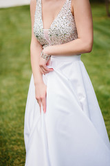 Fashion detail image of a bride wearing. shoess