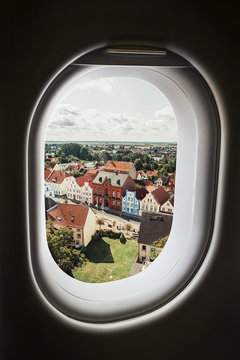 Ausblick aus Flugzeugfenster