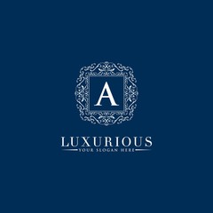 Fototapeta premium Luxury Logo template in vector for Restaurant, Royalty, Boutique, Cafe, Hotel, Heraldic, Jewelry, Fashion and other vector illustration