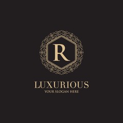 Luxury Logo template in vector for Restaurant, Royalty, Boutique, Cafe, Hotel, Heraldic, Jewelry, Fashion and other vector illustration
