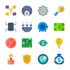 Fototapeta premium icon Marketing with worldwide, money, vision, internet and settings