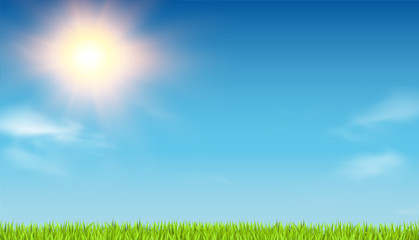 Fototapeta na wymiar sunny background with meadow