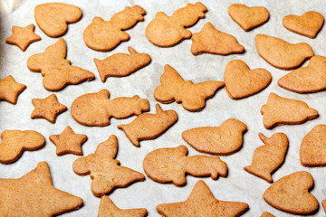 Preparing gingerbread cookies for Christmas.