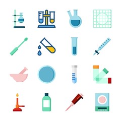 icon Laboratory with watch glass, ladle, condenser, test tube and lab