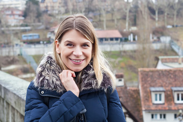 Female tourist in Bern, Switzerland