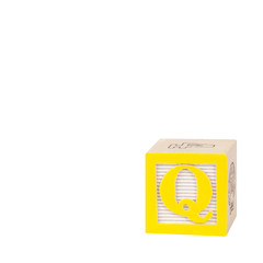 Toy Alphabet Block with Letter Q