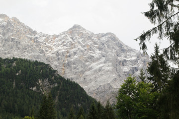 The view to Zugspitze from Ehrwald, Austria