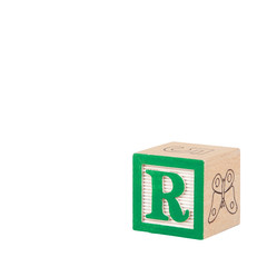 Toy Alphabet Block with Letter R