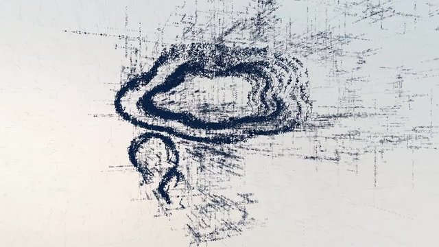 Thought logo, a design consisting of a code of numbers and a symbol. Abstract thought icon in computer cyber network on a light background