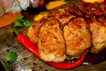 запечённая курица.