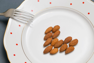 Almonds in the plate