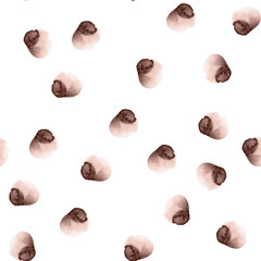 Splashes on a white background. Watercolor seamless pattern.