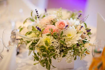 Beautiful wedding reception table decoration