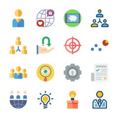 icon Marketing with user, networking, search, receive and smartphone