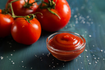 Portion of tomato ketchup - obrazy, fototapety, plakaty