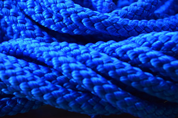 synthetic ropes blue background 