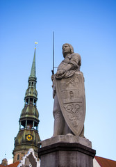 St. Peter's Church and Statue of Roland, Riga, Latvia