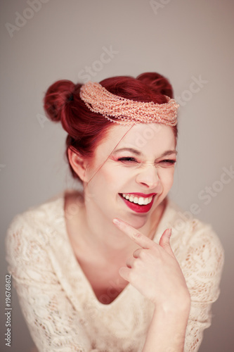 Beautiful Little Woman Princess With Funny Hairstyle