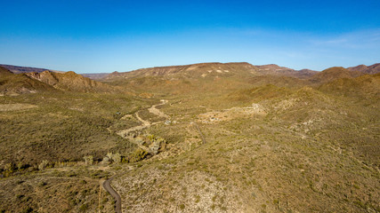 Fototapeta na wymiar Drone View Of Spur Cross Ranch Regional Park Near Cave Creek, Arizona 