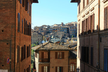 Fototapeta na wymiar Ancient buildings in Siena, Italy