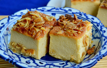 Thai Dessert Menu on wooden background