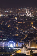 Glowing Paris city in nigh time