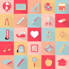 School tool set icon vector illustration. Free royalty images.