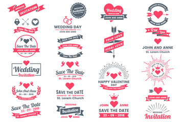 Naklejka premium Wedding Retro Vintage Vector Label