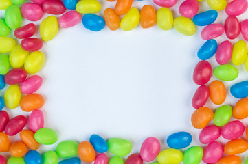 Jelly bean frame with white space for text