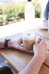 Glass of latte macchiato