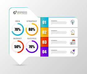 Infographic design template. Organization chart with 4 steps