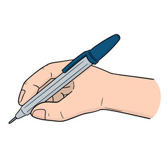 vector set of hand writing with pen