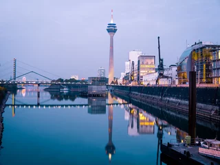 Fototapete Panoramic View of the media harbor (Medienhafen) Dusseldorf , Germany © frederikloewer