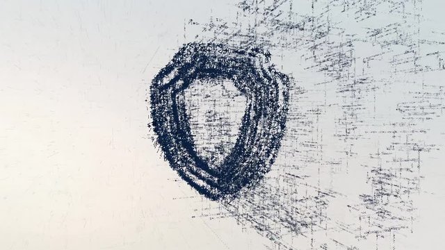 Protection logo, a design consisting of a code of numbers and a symbol. Abstract security icon in computer cyber network on a light background