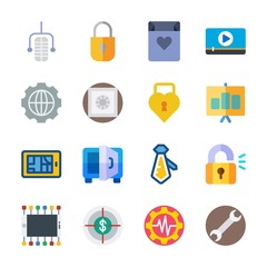 icon Digital Marketing with presentation, shopping bag, tie, smartphone and wrench