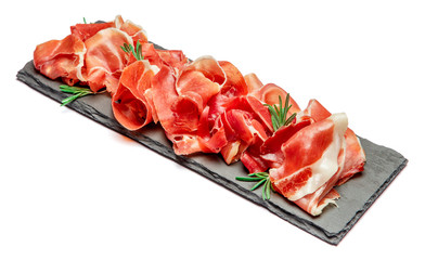 Italian prosciutto crudo or spanish jamon