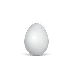 White Egg on a white background. Healthy food. Easter symbol. Vector illustration