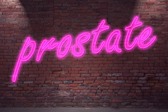 prostate neon lettering on wall