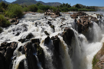 A view of the beautiful Epupa Falls on the border of Namibia and Angola. Africa