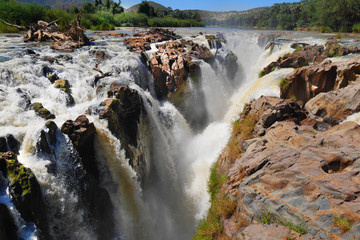 A view of the beautiful Epupa Falls on the border of Namibia and Angola. Africa