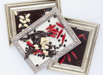 Picture frame filled with chocolate