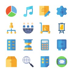 icon Business with box, jop, calculator, note and list