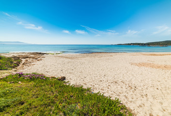Fototapeta na wymiar White sand in Le Bombarde beach