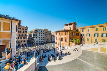 Tourists in world famous Spanish Steps