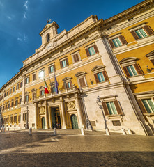 Fototapeta na wymiar Montecitorio Palace on a sunny day