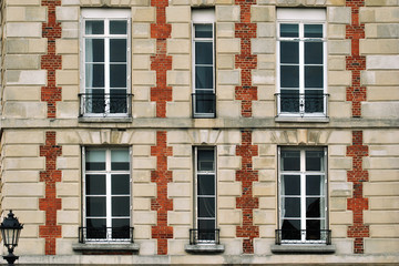 Windows with balconies.