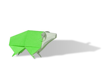 Origami Sheep isolated on white