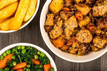 Pulled Pork And Stuffing With Root Vegetables