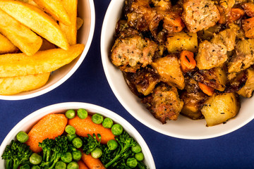 Pulled Pork And Stuffing With Root Vegetables