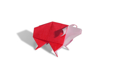 Origami Sheep isolated on white